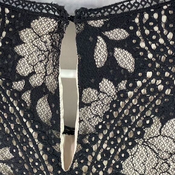 Max Studio Lace Overlay Sleeveless Shift Dress (Black) - Medium - Picture 9 of 13